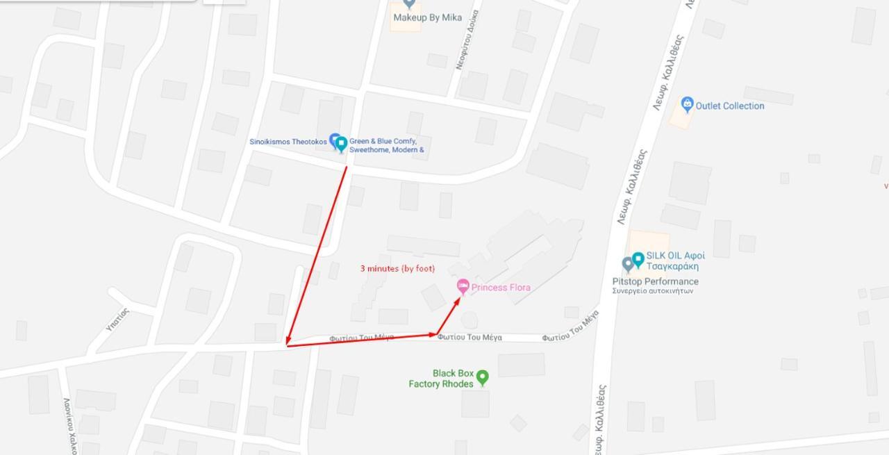 Blue - Comfy Center Rodos Apartment Asgourou Екстериор снимка
